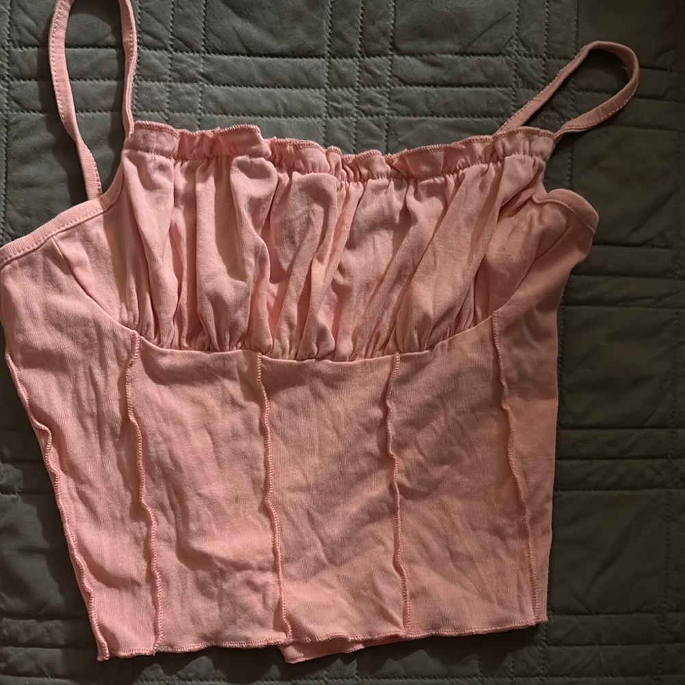 SHEIN Pink Gathered Camisole Top